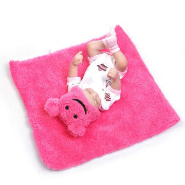 TERABITHIA Miniature 10" Realistic Beautiful Dreamer Newborn Baby Doll Kits Silicone Full Body Washable for Girl