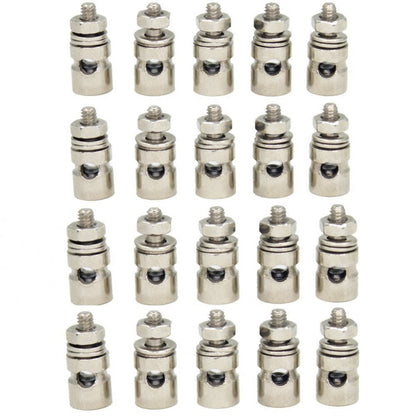 Hobbypark 25-Pack Adjustable D2.1mm Pushrod Connector Linkage Stoppers RC Model Airplane Replacement