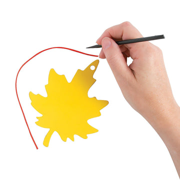 Fun Express - Liliful 60 Set Fall Leaves Scratch Crafts Colorful Magic Scratch with 30 Wooden Scratch Tools Hanging Autumn Scratch Art Leaves for Kids