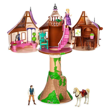 Disney Store Action Toys Rapunzel Tower Playset - 19-Piece Tangled Play Set with Rapunzel, Flynn & More Princess Toys- Includes Tower Apartment