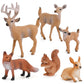 6 Pcs Simulated Forest Animal Models Figure Toy Playset, Woodland Creatures Figurines Miniature Toys Include Deer, Fox, Rabbit, Squirrel Treasures