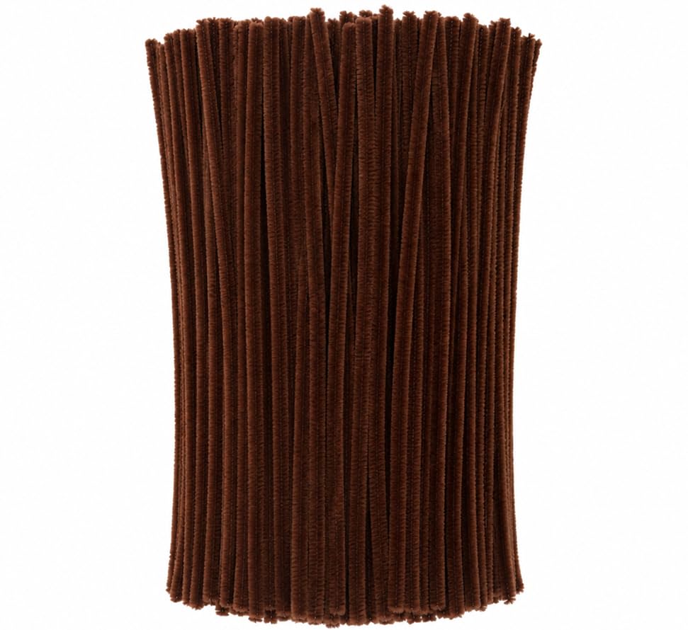 Brown Pipe Cleaners Chenille Stems(100 Pack) for DIY Art Craft Decorations Creative 12 inch