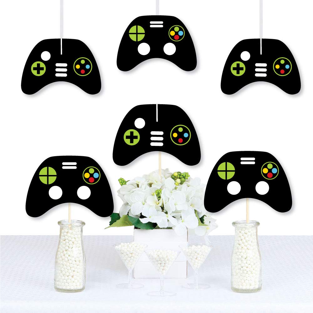 Big Dot of Happiness Pixel Video Game Controller Decorations DIY Game Zone Game or Birthday Party Essentials - Set of 20