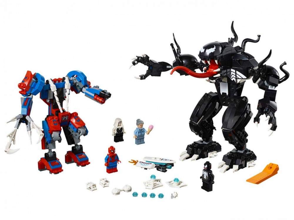 LEGO Super Heroes Marvel Spider Mech Vs. Venom 76115 Action Toy Building Kit with Web Shooter and Gripping Toy Claw Includes Spider-Man Minifigures