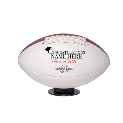 Ballstars Custom Personalized Graduation Football (Mini Size 6” Size 1, with Base)