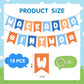 Puppy Themed 2nd Birthday Decorations Banner, Blue and Orange I'm Two Party Garland, Pre-Strung Dog Birthday Banner for Boys/Girls