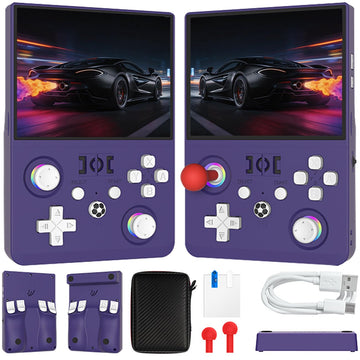 Newest R36MAX 2 Retro Handheld Game Console, 4.5" IPS 1024*768 Screen Portable Video Game Console ,Built in 128G Card & 22000 Games, 30+ Emulators