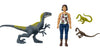 Mattel Jurassic World Camp Cretaceous Human & Dino Action Figure Pack with Sammy & Velociraptor Figures, Plus 2 Compys Smaller Dinosaurs, Collectible