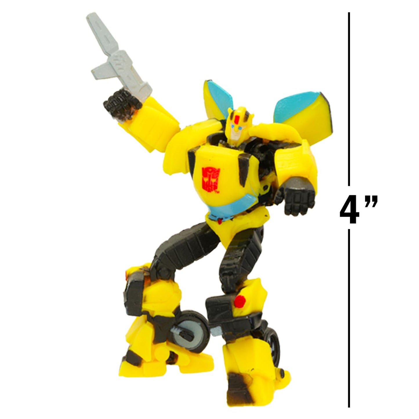 Transformers Mini Figures 6 Pack - Bundle with 4" Squishy Cupcake Topper Action Figurines Plus Stickers, Tattoos | Transformers Party Supplies