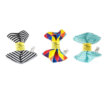 Baby Paper Crinkle Sensory Toy 3 Pack, Stripes Triangle Zig Zag, Washable