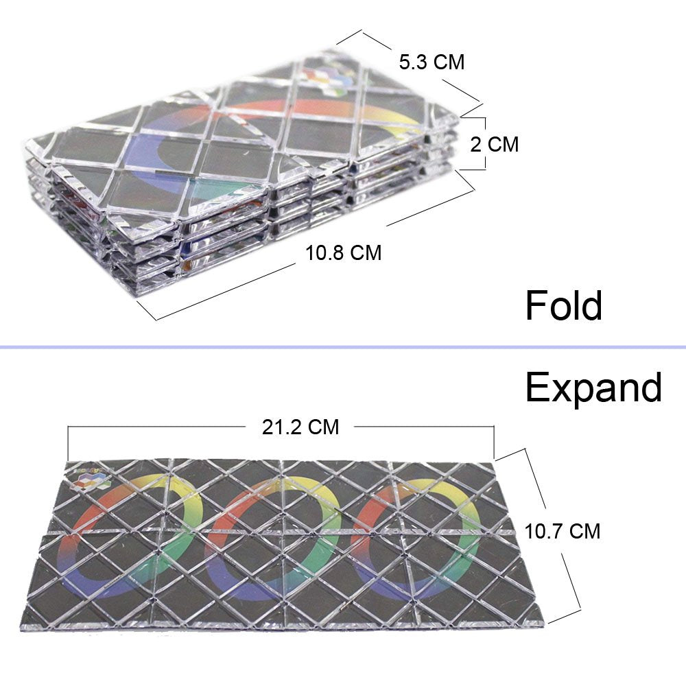 GoodPlay MoZhi LingAo 8 Panels 3 Rings Magic Folding Puzzle Cube Twisty Black