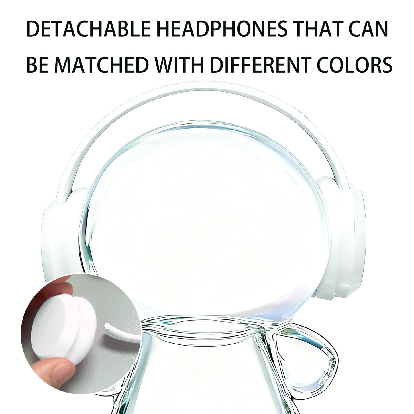 3D Printed Headphones Accessories for 17cm Doll(No Dolls)?for Dolls 3.94-6.69inch(10-17cm) in Size?Suitable for Daily Display, Great As a Gift(White