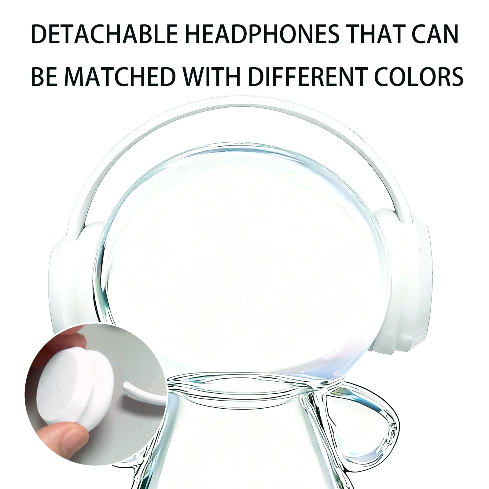 3D Printed Headphones Accessories for 17cm Doll(No Dolls)?for Dolls 3.94-6.69inch(10-17cm) in Size?Suitable for Daily Display, Great As a Gift(White