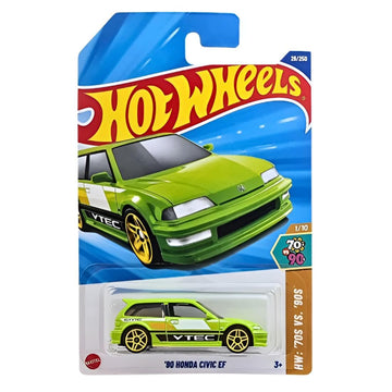 Hot Wheels '90 Honda Civic EF, Green, 70s vs 90s Collection, 1/10