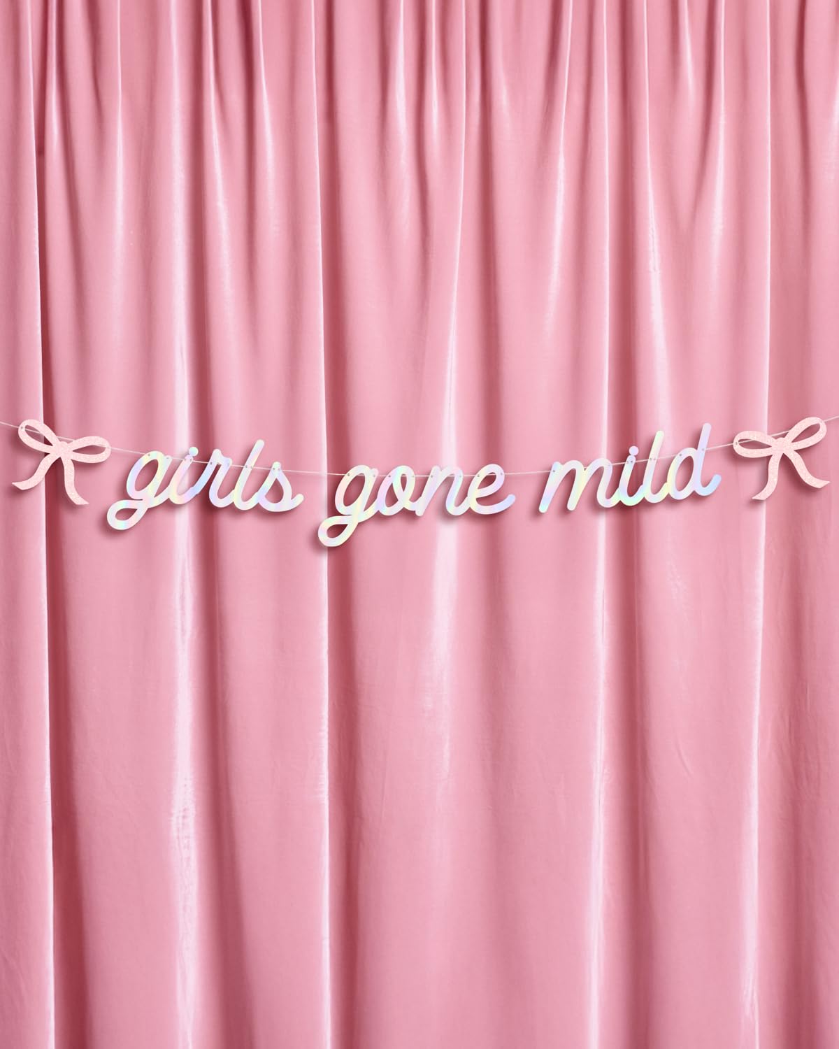 xo, Fetti Girls Gone Mild Banner - Iridescent Foil | 6 Ft. | Bow Bachelorette Decorations, Birthday Party Sign, Coquette Graduation Background, Bach