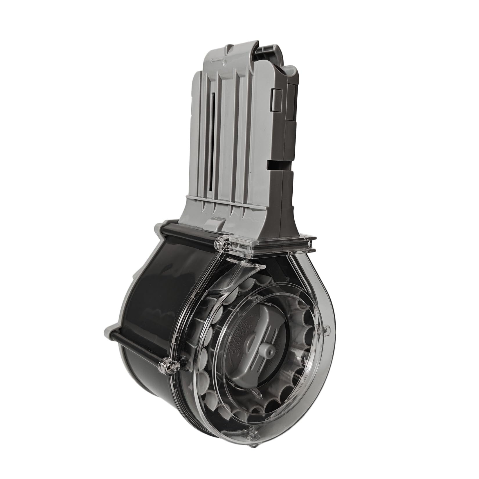 Dart Drum, High Capacity Drum Magazine Compatible with Nerf N-Strike Elite Blasters, Gray and Black, Quick-Load Design