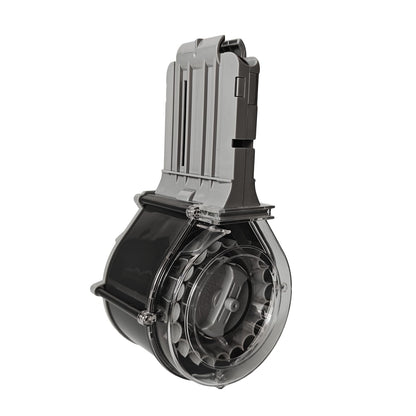 Dart Drum, High Capacity Drum Magazine Compatible with Nerf N-Strike Elite Blasters, Gray and Black, Quick-Load Design