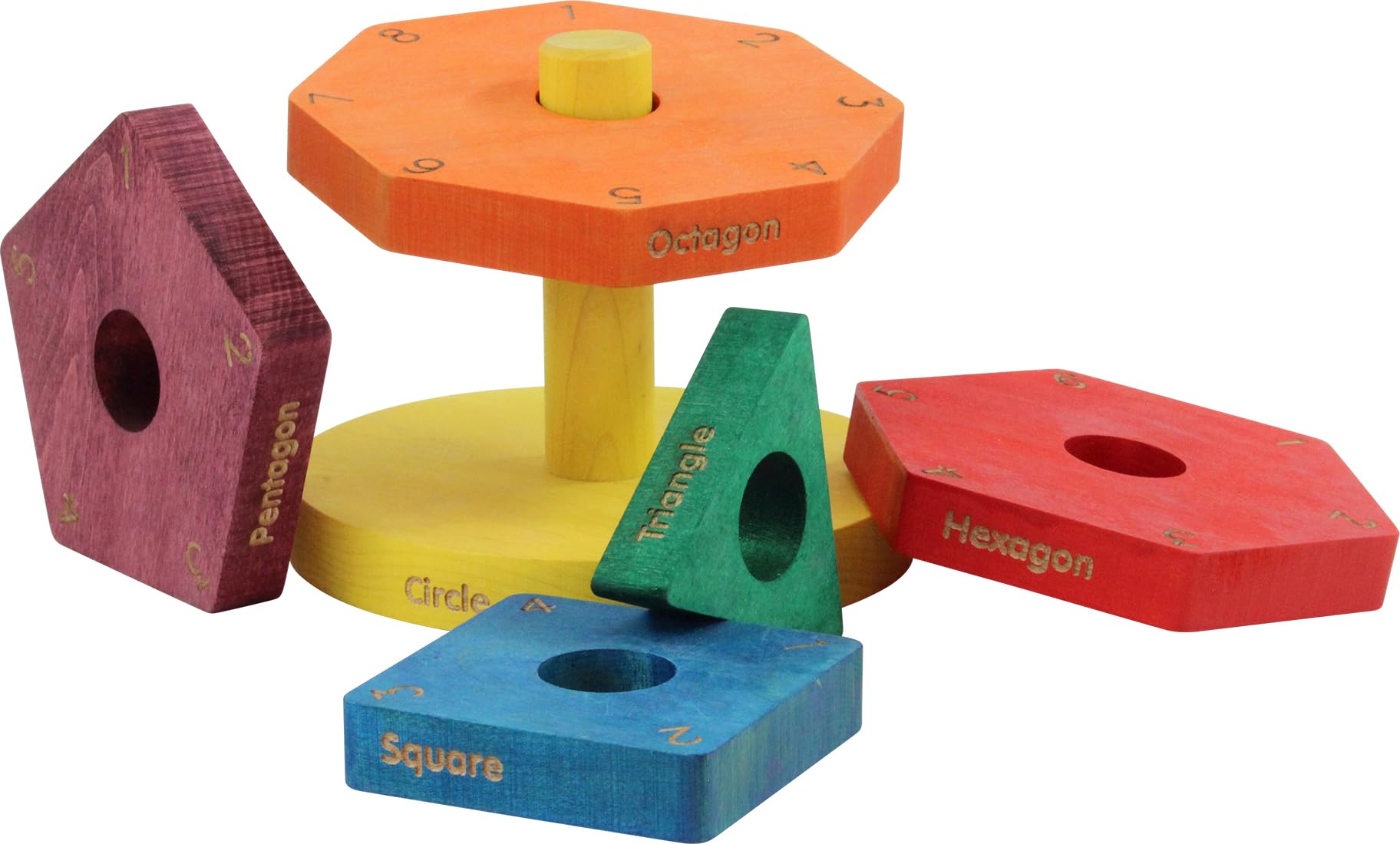 Maple Landmark Shape Stacker in Rainbow Colors - Made in USA