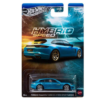 Hot Wheels Silver Series Hybrid Speed Porsche Panamera Turbo S E-Hybrid Sport (Blue) 4/5, GDG44, 1:64 Scale Diecast Vehicle