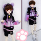 New 1/3, 1/4, 1/6BJD Doll Clothes Cute Cat Sweater for Large 1/6, Yosd, 30cm 45cm 60cm Bjd SD DD Doll Accessories (Black-Purple,1/4)