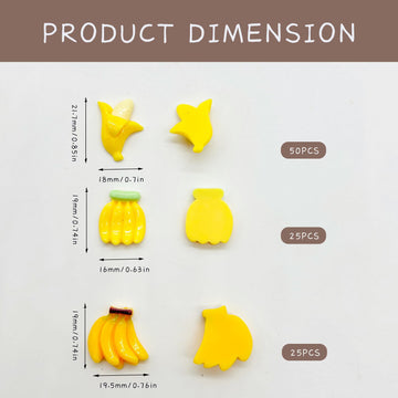 100 Pcs 1/12 Scale Mini Bananas, Miniature Artificial Bananas, Resin Banana, Lifelike Yellow Bananas, Fake Simulated Banana, Miniature Fruit for Mini