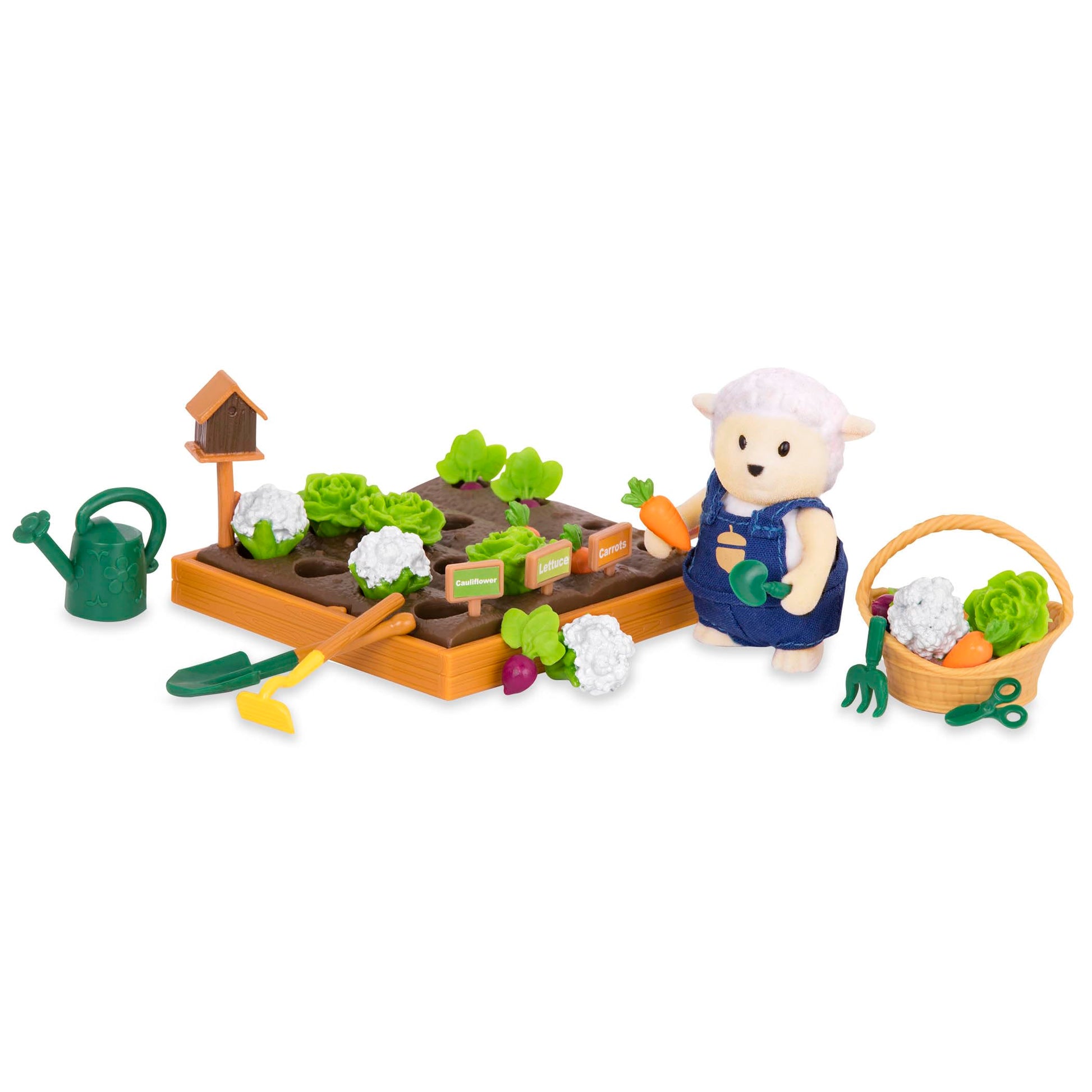 Li'l Woodzeez Garden Playset, 31 Pieces with Sheep Figure and Tools, Themed