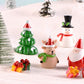 17Pcs Christmas Miniature Figurines Resin Ornament Mini Figurines to Hide Santa Claus Snowman Penguin Reindeer Xmas Tree for Garden Table Snow Globe