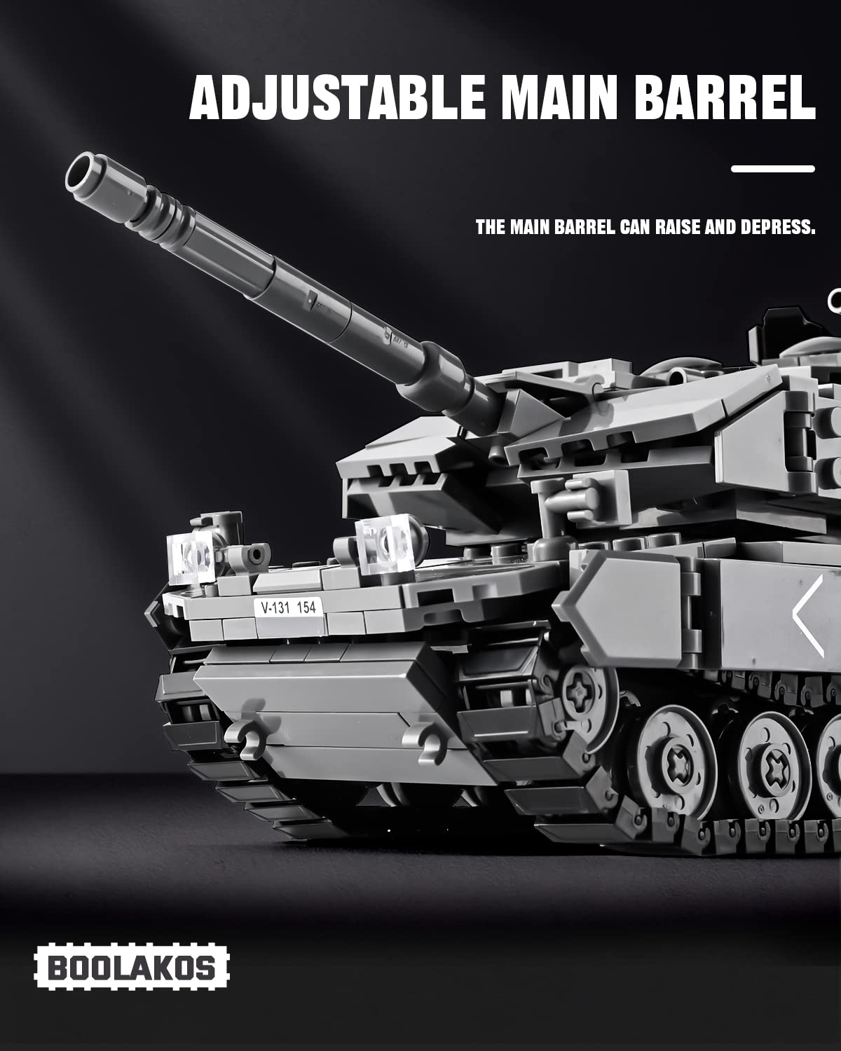 BOOLAKOS Leopard 2A7+ Tank Building Block, Military Army WW2 Tank Model Kit, Construction Set Gift Giving Toys for Adult (898 PCS)