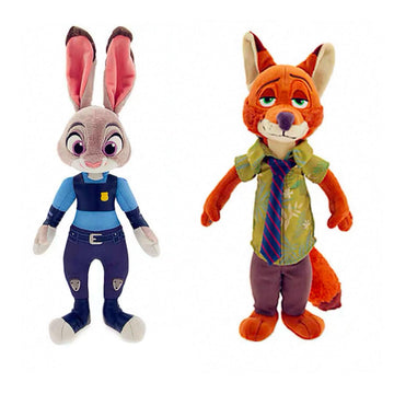 2 Pcs Judy Rabbit & Nick Fox Plush Toys Gifts for Friends Family Kids Christmas Halloween Chidlren Day Gifts