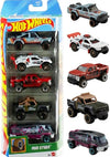 Hot Wheels Mud Studs 5 Pack [Sand Burner, Chevy Silverado Off Road, '73 Jeep J10, Custom Ford Bronco, Baja Bison T5] 1:64 Scale Diecast Toy Vehicles
