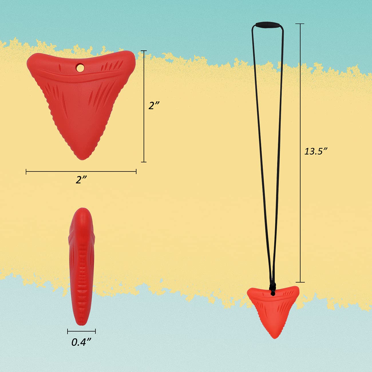 Sensory Chew Necklace for Kids and Adults, Shark Tooth Chew Necklaces for Boys Girls with Autism, ADHD, Fidgeting Needs, Sensory Chew Toys for Kids 4