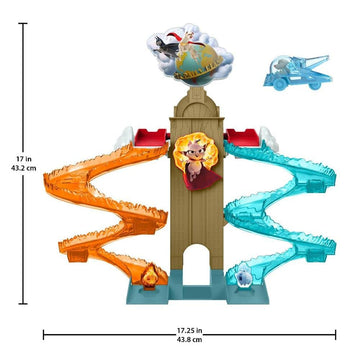 Fisher-Price DC League of Super-Pets Daily Planet Rescue die-cast Vehicle Racetrack playset with Vehicle Launcher and 2 ramps for Kids Ages 3 and up