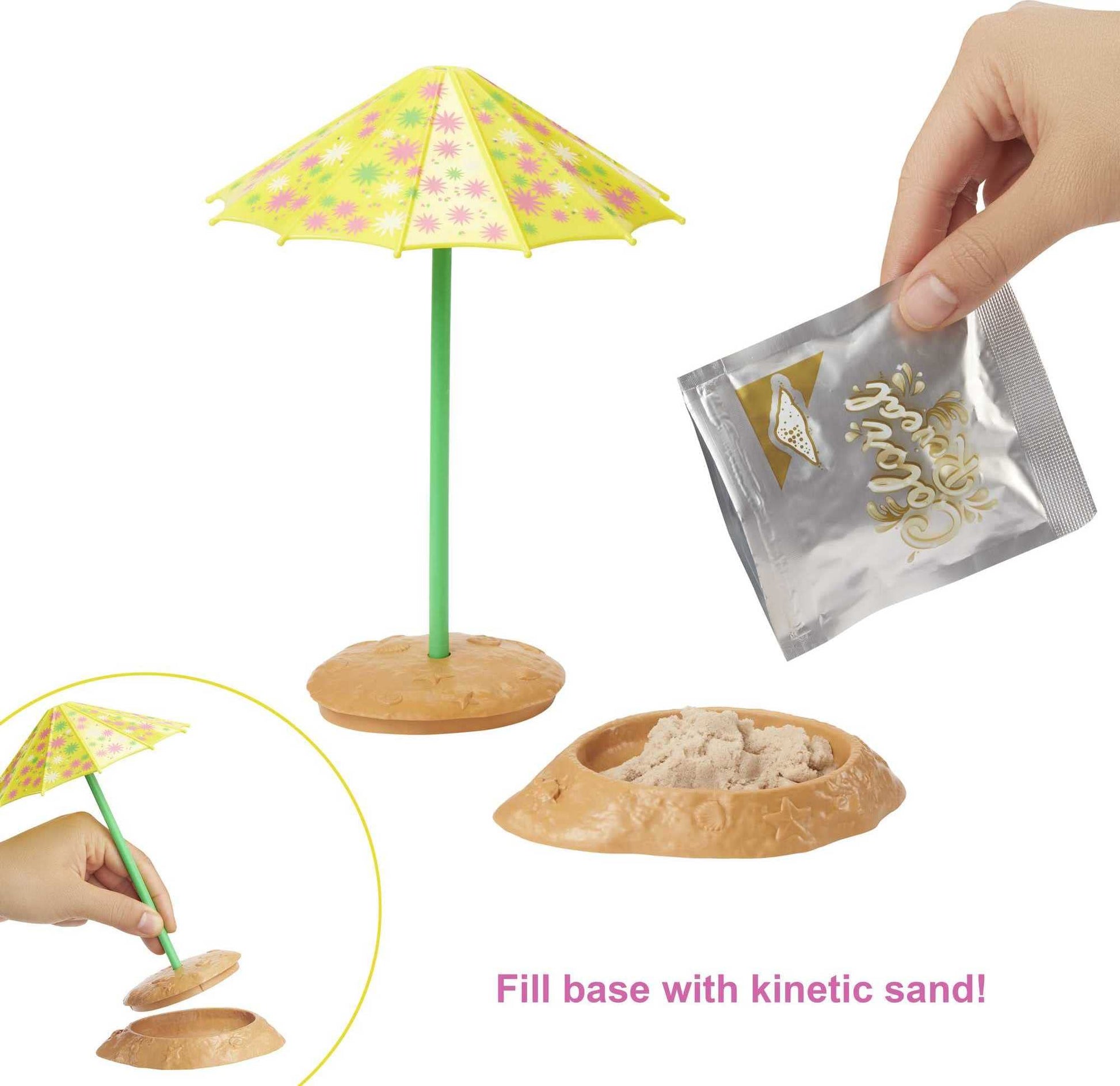 Barbie Color Reveal Foam! Doll & Pet Friend with 25 Surprises: Scented Bubble Solution, Outfits, Hair Extension, Accessories, Kid Bracelet & Charm