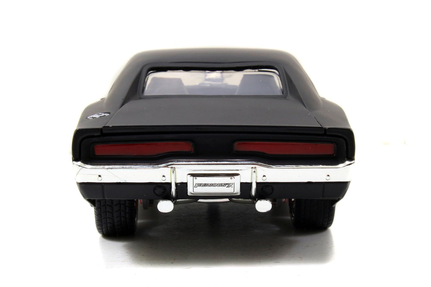 Jada Toys Furious 7 1970 Dodge Charger - 1:24 Scale Die-cast Vehicle - Opening Doors, Hood, Trunk - Rubber Tires - Ages 8+ - Glossy Black