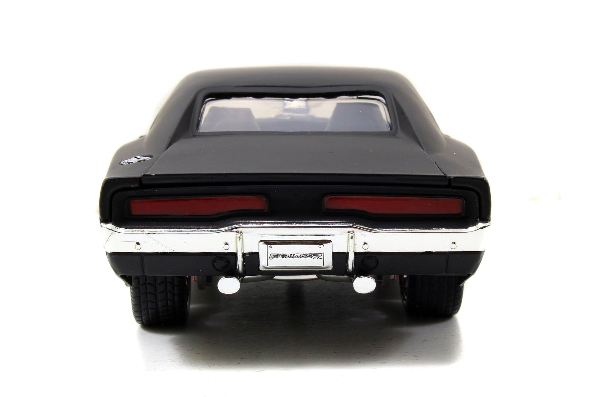 Jada Toys Furious 7 1970 Dodge Charger - 1:24 Scale Die-cast Vehicle - Opening Doors, Hood, Trunk - Rubber Tires - Ages 8+ - Glossy Black