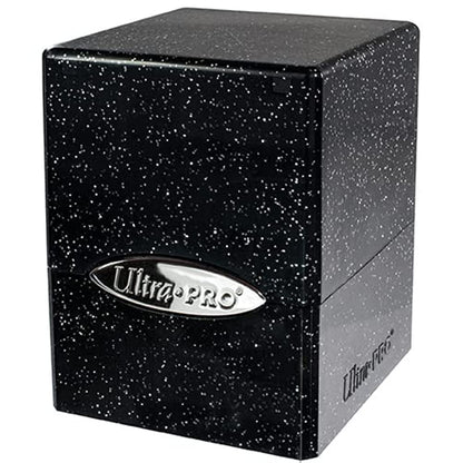 Ultra Pro - Satin Cube 100+ Card Deck Box (Glitter Black) - Protect Your Gaming Cards, Sports Cards or Collectible Cards In Stylish Glitter Deck Box