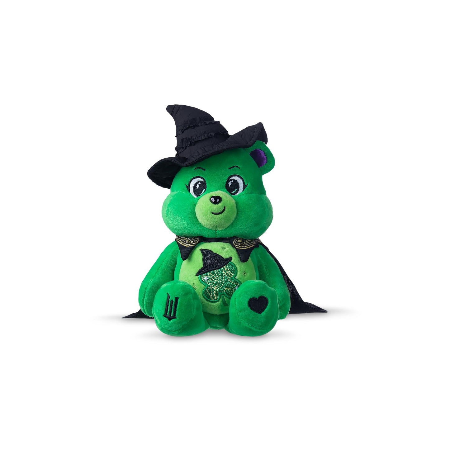 Basic Fun Care Bears x Wicked 22 cm Plush - Good Luck Bear ALS Elphaba - Soft Collectible Plush from the Care Bears x Wicked Collection
