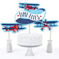 Big Dot of Happiness Taking Flight - Airplane - Vintage Plane Baby Shower, Birthday Party Centerpiece Sticks - Table Toppers - Set of 15