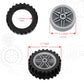 Large Size Wheels and Tires Building Kit, 30mm Diameter Wheels and 43mm Diameter Tire, Compatible with Lego Wheels and Axles, 16 Pcs Car Parts Bulk