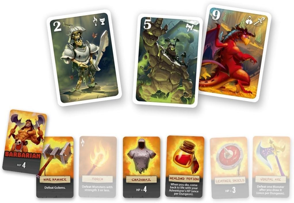 IELLO: Welcome to The Dungeon, Push-Your-Luck Elements, Disappearing Equipment, Strategy Board Game, 30 Minute Game Play, 2 to 4 Players, Ages 10