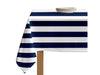 Fabric Textile Products | Navy and White Striped Tablecloth | Cabana Rectangular Tablecloth | 60" x 104" | Machine Washable and Stain-Resistant