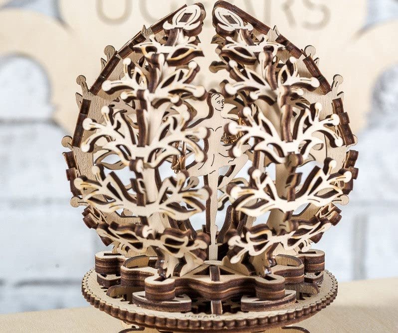 UGEARS Mechanical Flower 3D Wooden Puzzles for Adults - Wooden Model Kits for Adult Mechanical Flower Models Open and Close Wood Creations Brain