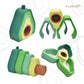 BrushinBella Avocado Stacker 6PC Toddler Toys, Baby Stacking Toys, Montessori Toys, Silicone Nesting Puzzle Blocks for Early Childhood Education, Army