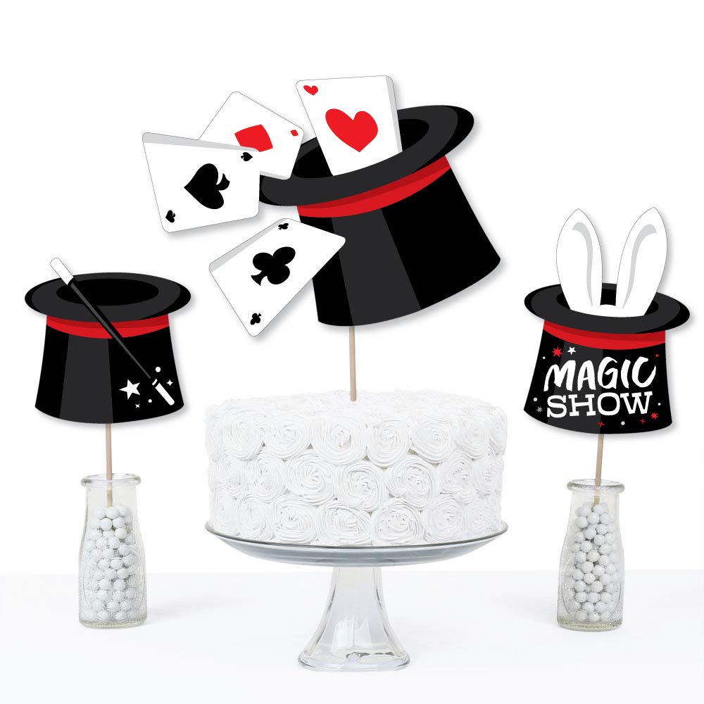 Big Dot of Happiness Ta-Da, Magic Show - Magical Birthday Party Centerpiece Sticks - Table Toppers - Set of 15