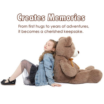 Tezituor Big Teddy Bear,40'' Giant Stuffed Animal Plush Toys,Life Size Teddy Bear Plushie Gifts for Adult & Children Kids Boys Girls or Kids,Soft Bear