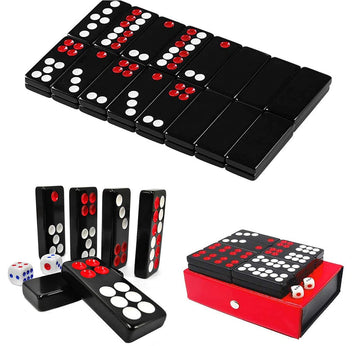 32PCS Pai Gow Tiles Game Set,Chinese Traditional Black Dominoes Pai Gow, Pai Gow Poker, Best Casino Game Party Fun Toy for Entertainemnt (16#)