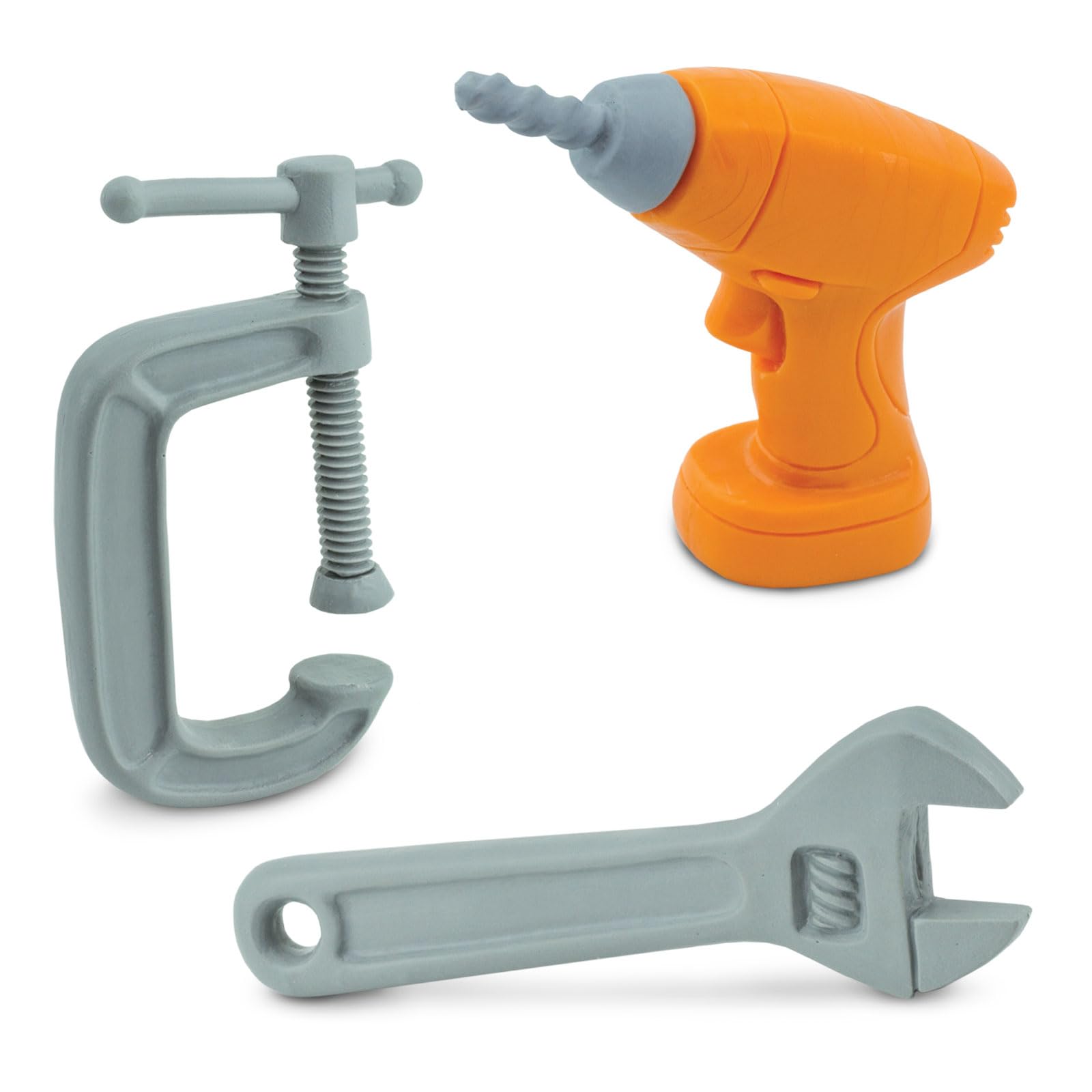 Safari Ltd. Handy Tools TOOB - 8 Mini Figurines Including Vice, Drill, Screwdrivers, Wrench, Pliers, Saw, and Hammer - Educational Toy Figure Set
