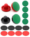 DAWZMR 16PCS Air Hockey Pucks and Paddles, Mini Goal Handles Pushers (4 Pushers 4 Pads 8 Pucks)
