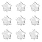 MOWO Star-shaped Foil Balloons, 10" Silver, Pack of 50