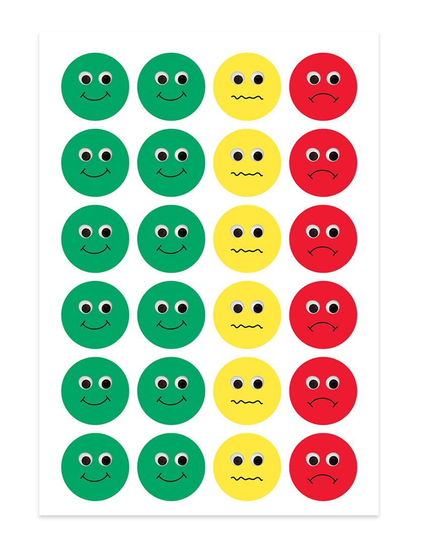 Hygloss Products Visual Behavior Stickers - Incentive Sticker for Students & Kids - Fun Traffic Light Colors - Red, Yellow & Green - 1” Sticker - 80